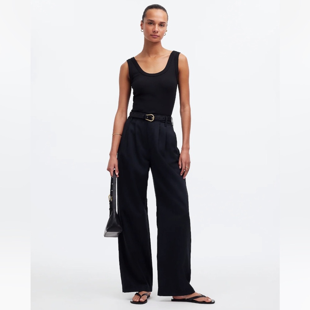Madewell The Harlow Wide-Leg Pant in True Black